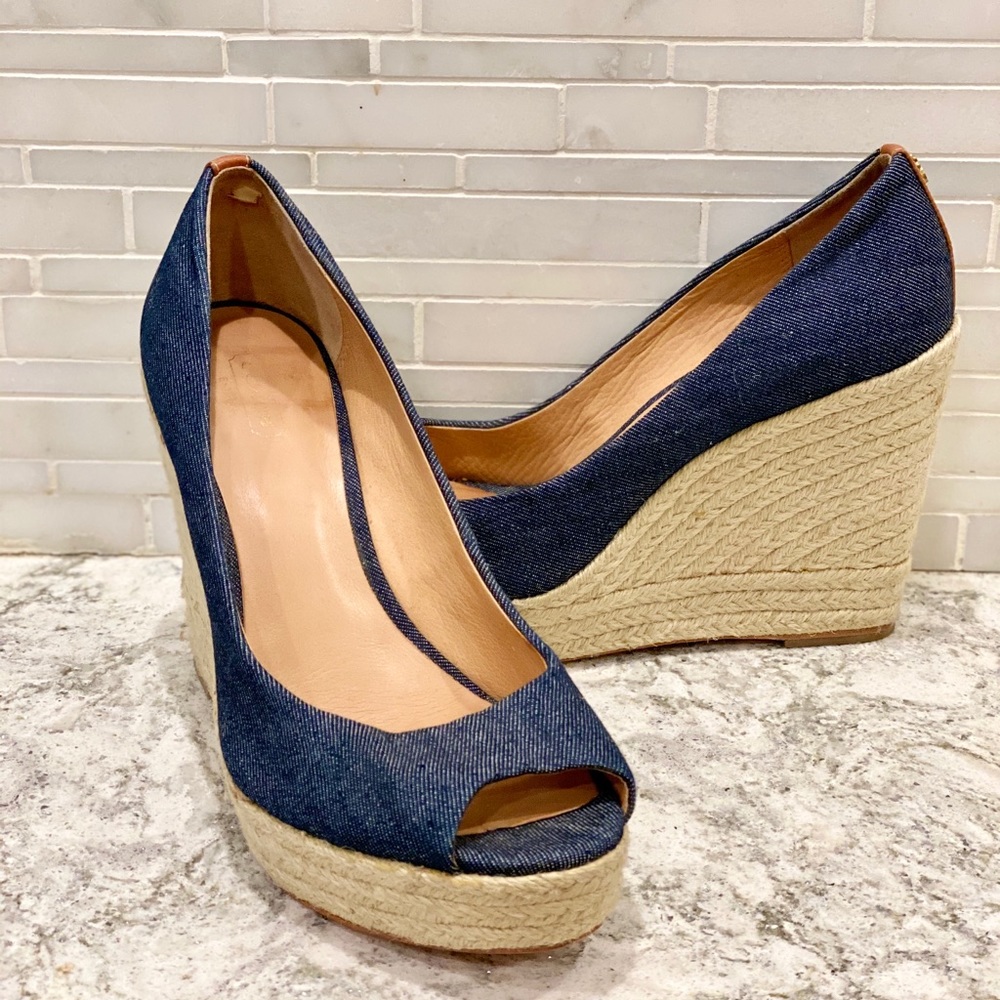 Pre-loved Coach Espadrille Denim Wedge